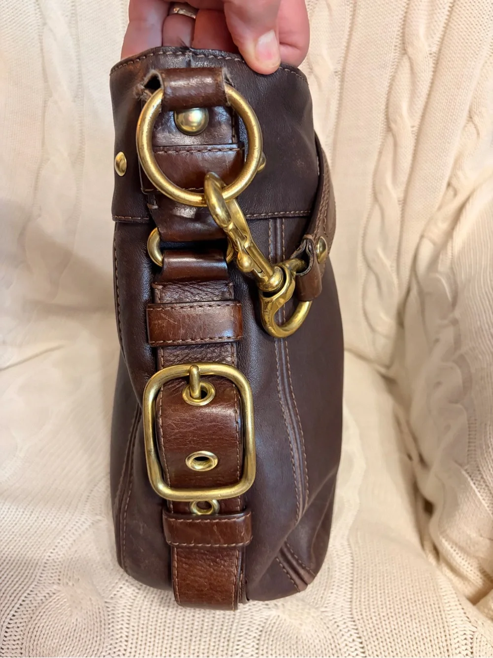 Coach Vintage Carly Dark Brown Leatherware Shoulder Bag  12669 - Picture 3 of 10